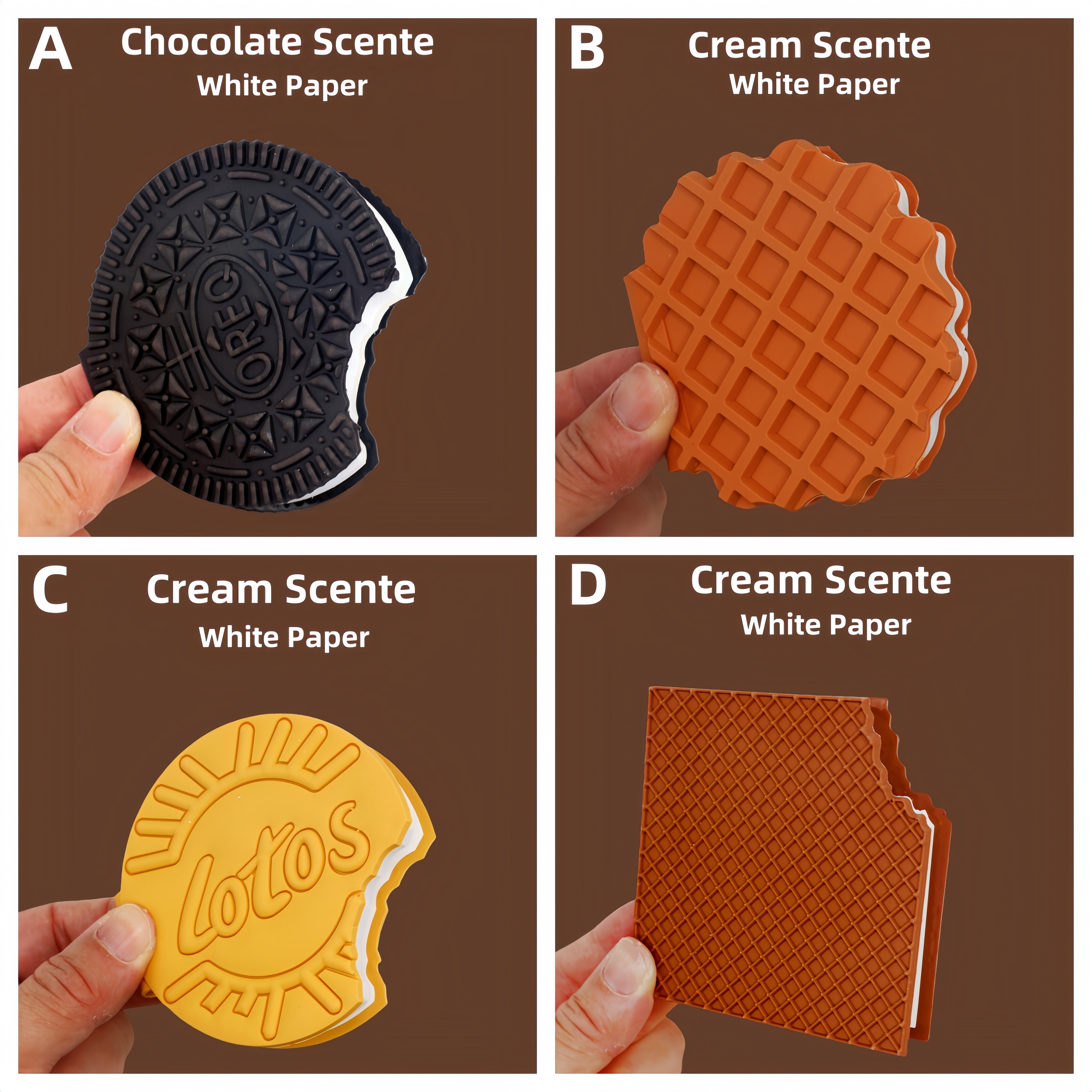 Mini Notebook in Chocolate Macaron Waffle Strawberry Shortcake Design with 80 Tear-Off Pages