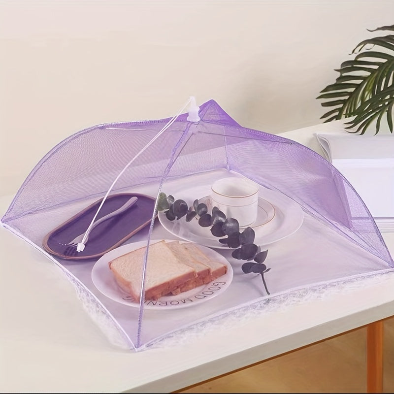 White Mesh Food Cover for Picnics and Travel Protects Food from Insects Dust