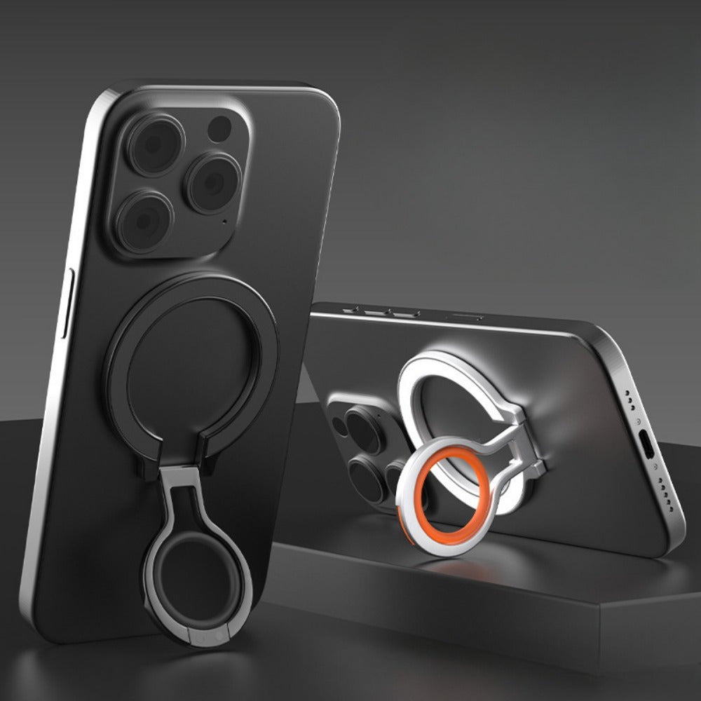 Магнитный держатель-кольцо для телефона с силиконовой подставкой, складной аксессуар для мобильного телефона из цинкового сплава