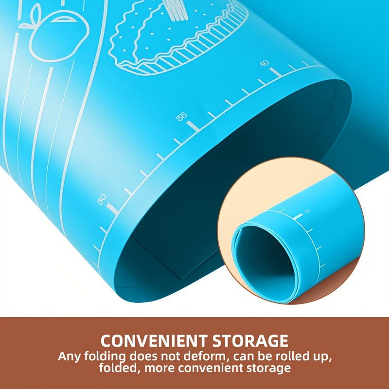 One-Piece EVA Baking Mat Set for Rolling Dough Non-Stick Pastry Mat with Measurements for Pizza Cake Baking Washable Durable Kitchen Accessory for Holidays