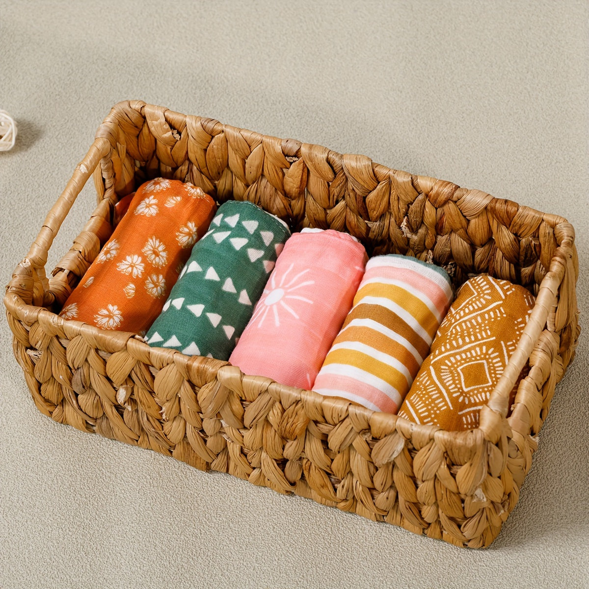 5-Piece Cotton Hand Towel Set with Fashion Prints, Hangable, Absorbent, Home or Travel