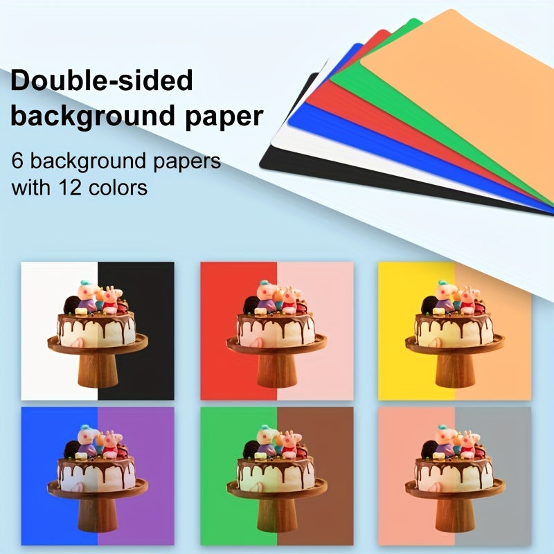 40cm portativ halqa chiroq studiya qutisi, 6 ta rangli fon bilan, zargarlik buyumlari fotosurati uchun