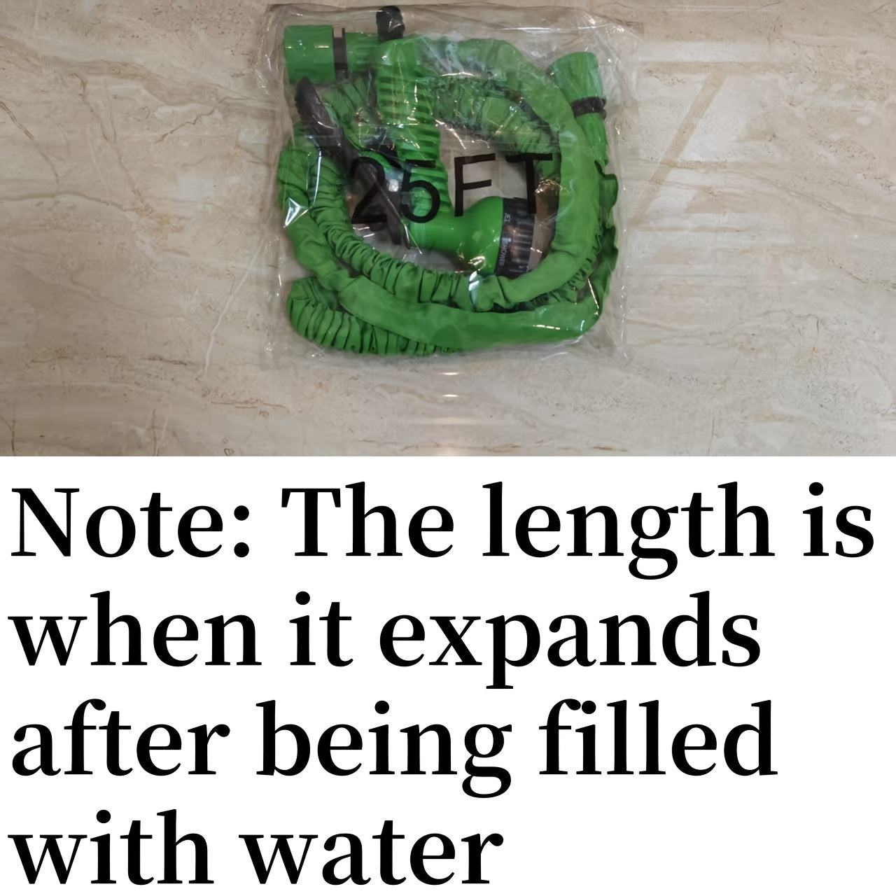 Manguera de jardín extensible con rociador multiusos 7.62m-30.48m de caucho duradero