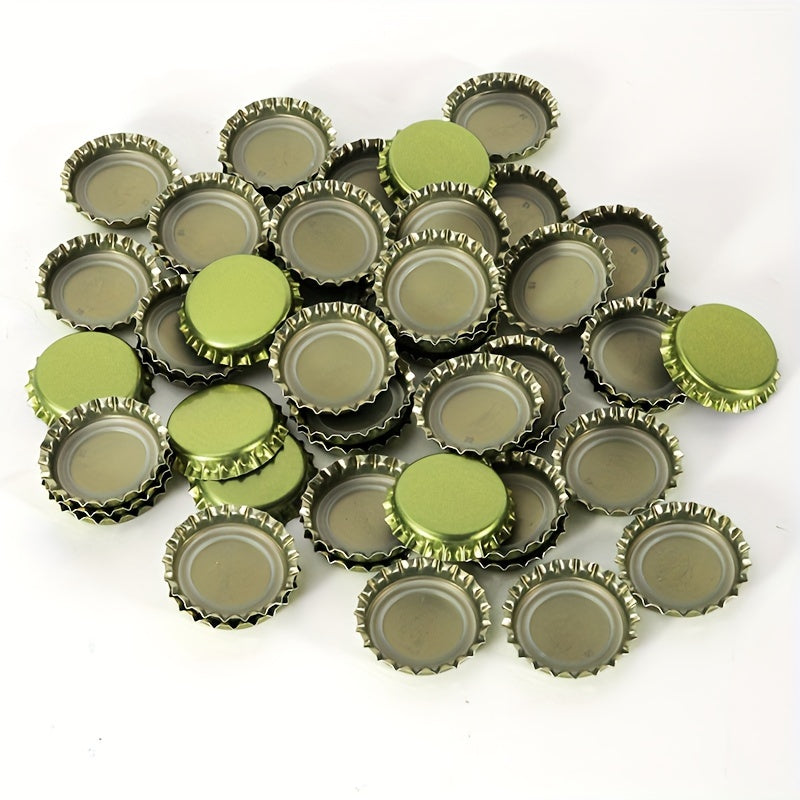 50 Golden, Silver, and Black Beer Bottle Caps for Home Brewing and Bar Tools