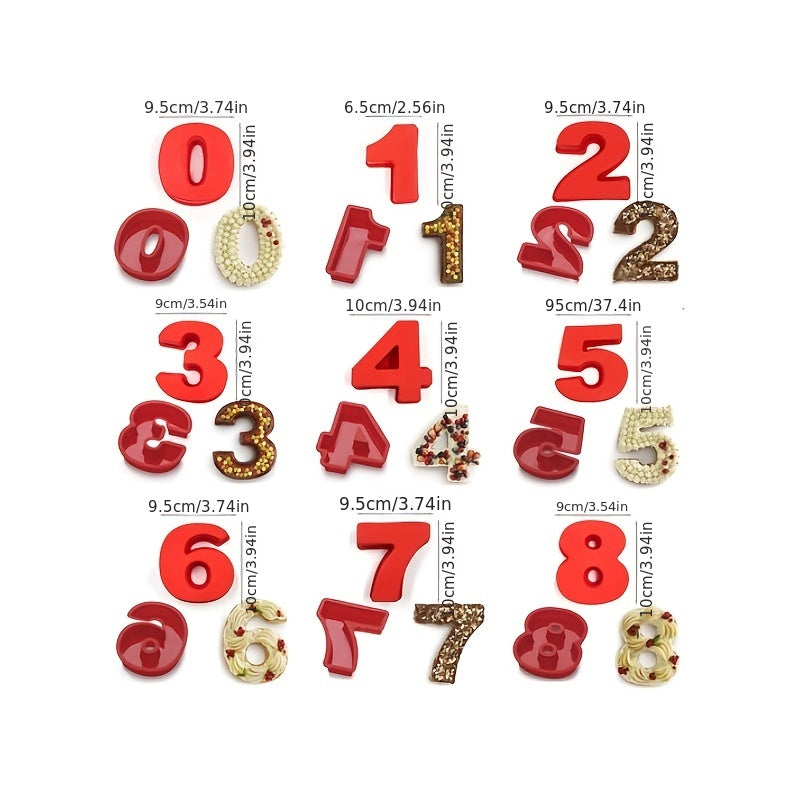 Juego de 9 moldes de silicona 3D para fondant, chocolate y decoración de pasteles