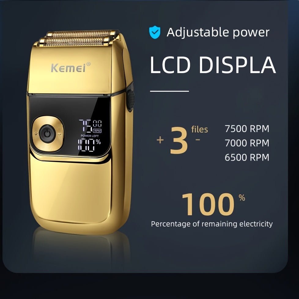 Afeitadora eléctrica para hombres, lavable, para cabeza calva, vello facial, afeitado ultra limpio