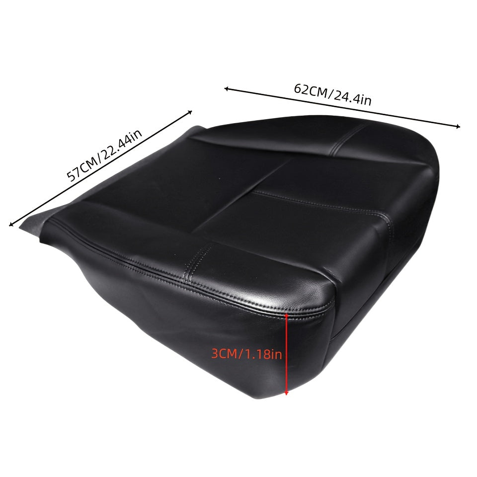 Driver or Passenger Side Bottom PU Leather Seat Cover Black for SUV