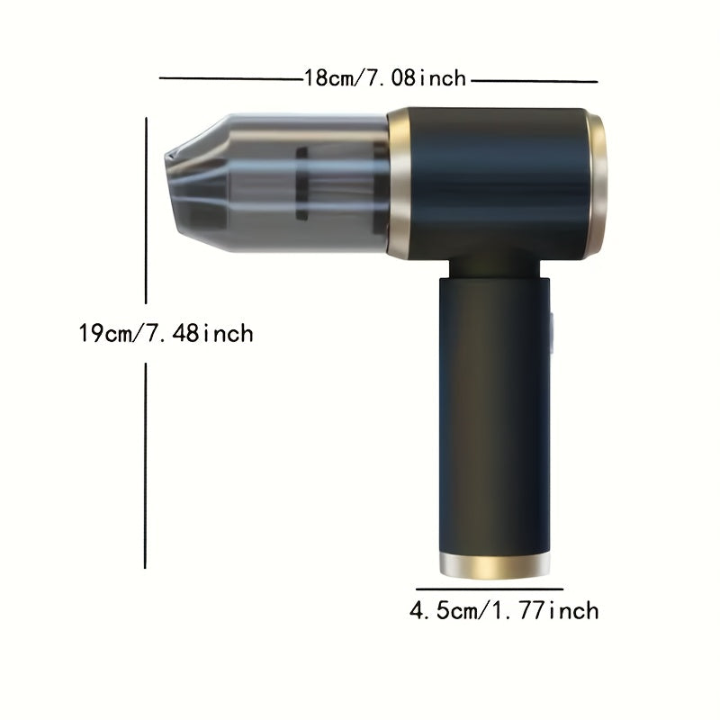 Kompakt 3-in-1 Avtomobil changyutgichi, 4000Pa tortish kuchi bilan, USB bilan quvvatlanadigan, avtomobil va uy uchun detailing