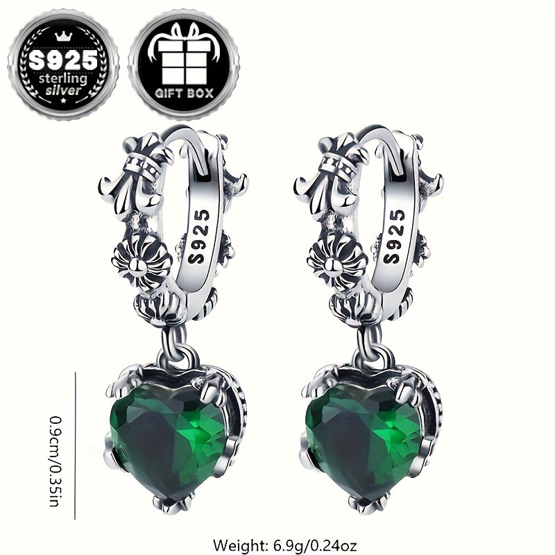 Chic va murakkab gippoallergen yurak shaklidagi iris gullari bilaguzuklari 925 sterling kumushdan tayyorlangan (taxminan 6.9g og'irlikda)