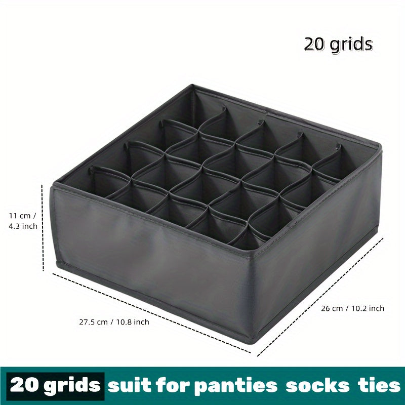 Foldable Multi-grid Drawer Organizer for Bras Socks Clothes Space-saving Storage