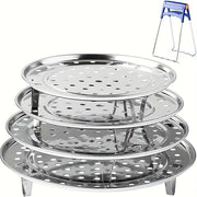 Rejillas de acero inoxidable para vapor para mantou, huevos y más, compatible con ollas de 18-24 cm