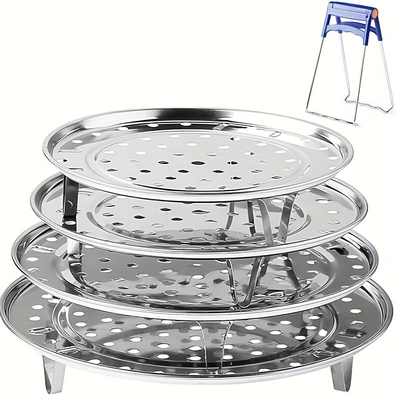 Rejillas de acero inoxidable para vapor para mantou, huevos y más, compatible con ollas de 18-24 cm