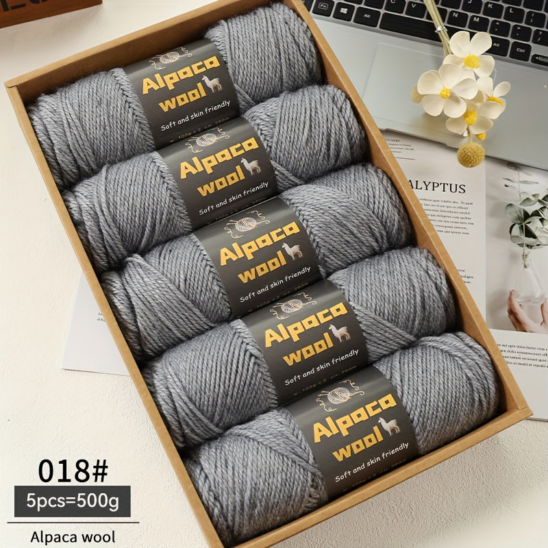 Multicolored Alpaca Wool Yarn 500G Thick Knitting Needles for Autumn Winter Projects