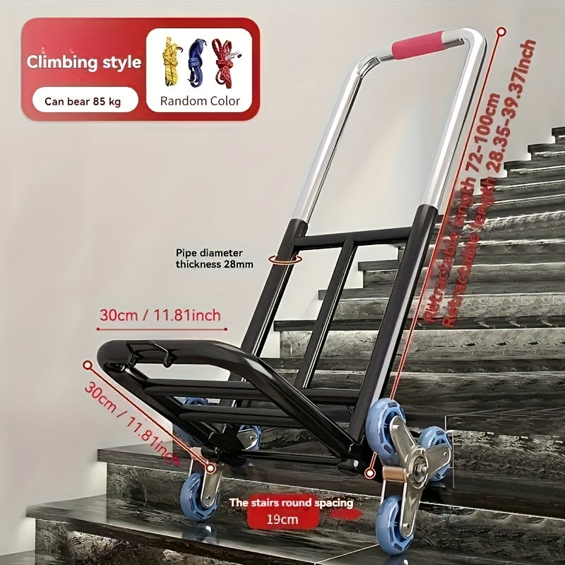 Durable Folding Hand Truck with Rubber Wheels for Moving and Climbing Stairs