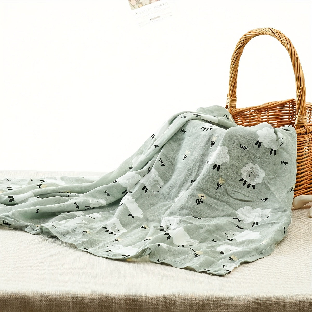 Manta de muselina para bebé 1 pieza, versátil, para primavera y verano, envoltorio de recepción para recién nacido