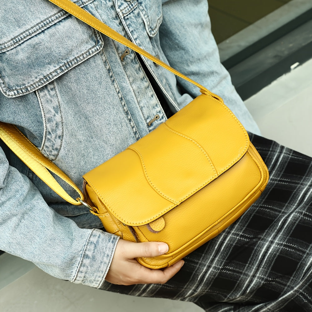 Women’s Leather Crossbody Bag Black Blue Casual Adjustable Strap Durable