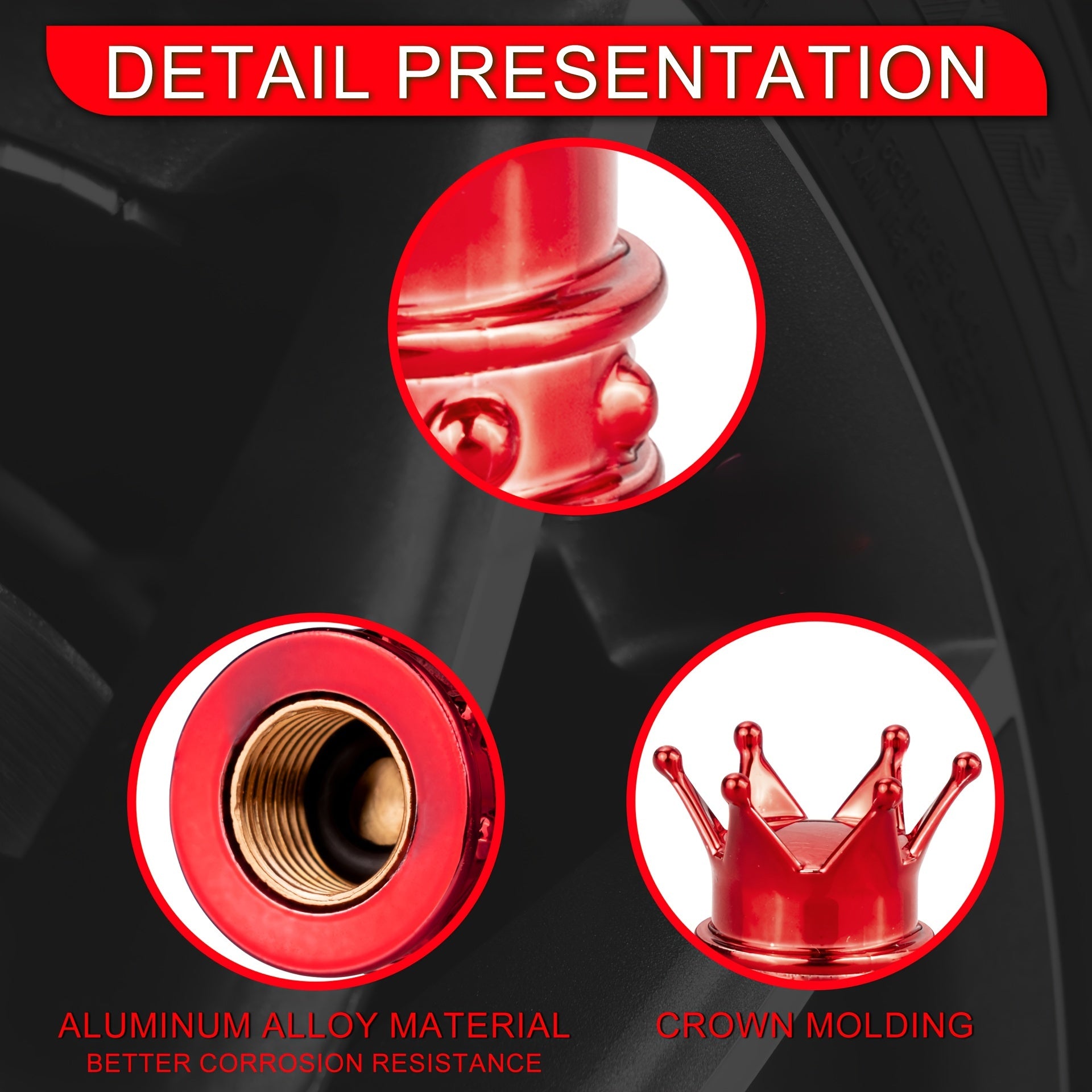 Universal Tire Valve Caps Crown Style Car Bicycle Motorcycle Decorations