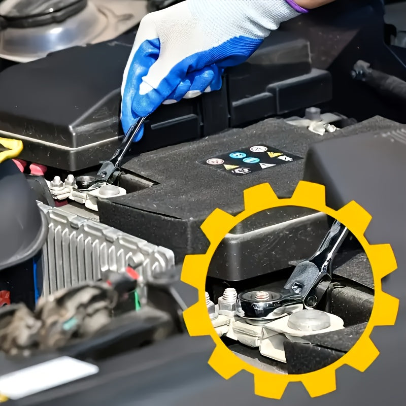 Ratchet kaliti 72 tishli 180° aylanadigan mustahkam metall avtomobil DIY ta'mirlash