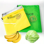 Yellow Banana and Green Vegetable Storage Bags Set for Fresh Keeping Kitchen Organizer