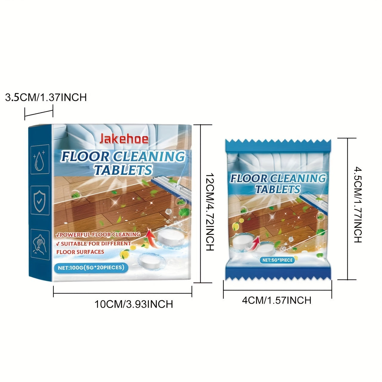 Bir nechta sirtlar uchun polni tozalash varaqalari - kafel va yog'och pollarni parlatish va uyda dog'larni olib tashlash uchun ideal.