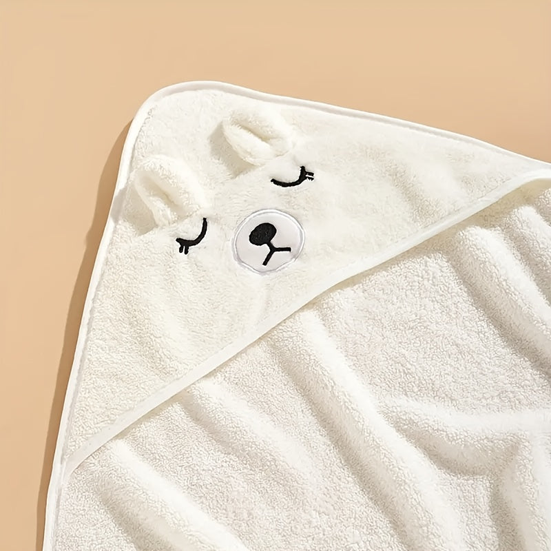 Kids Bath Towels Set 2 Soft Absorbent Cartoon Design for Boys Girls Gray White Pink Blue