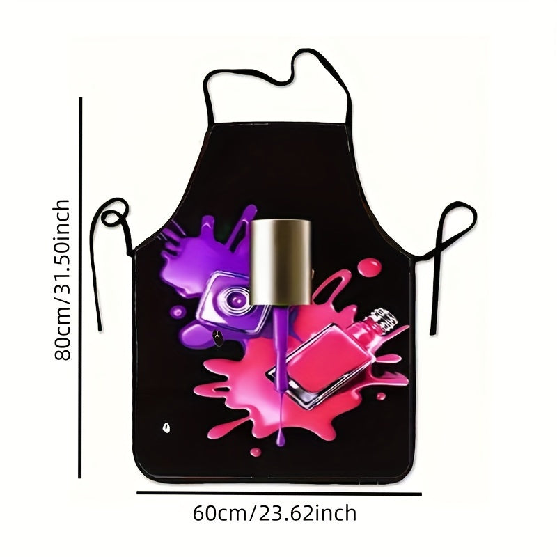 Colorful Nail Polish Apron 80cm x 60cm Protective Kitchen Wear
