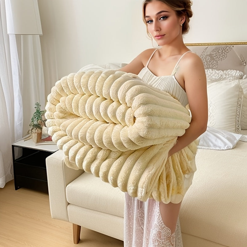 Faux Fur Throw Blanket 100x150cm Soft Warm Cozy for Sofa Bed Travel