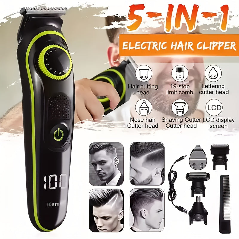 Electric Hair Clipper with LCD Display USB Charging 60+ Minutes Operation