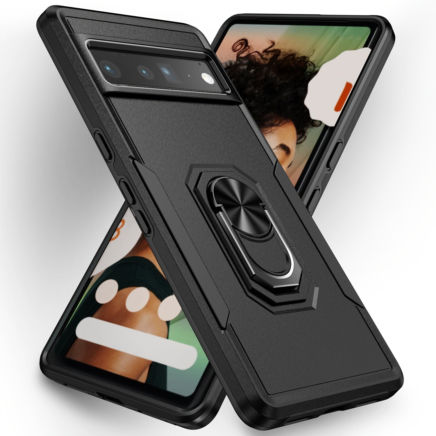 Shockproof Magnetic Phone Case with Metal Ring for Google Pixel 6 7 8 6a 7 Pro 8 Pro 8a
