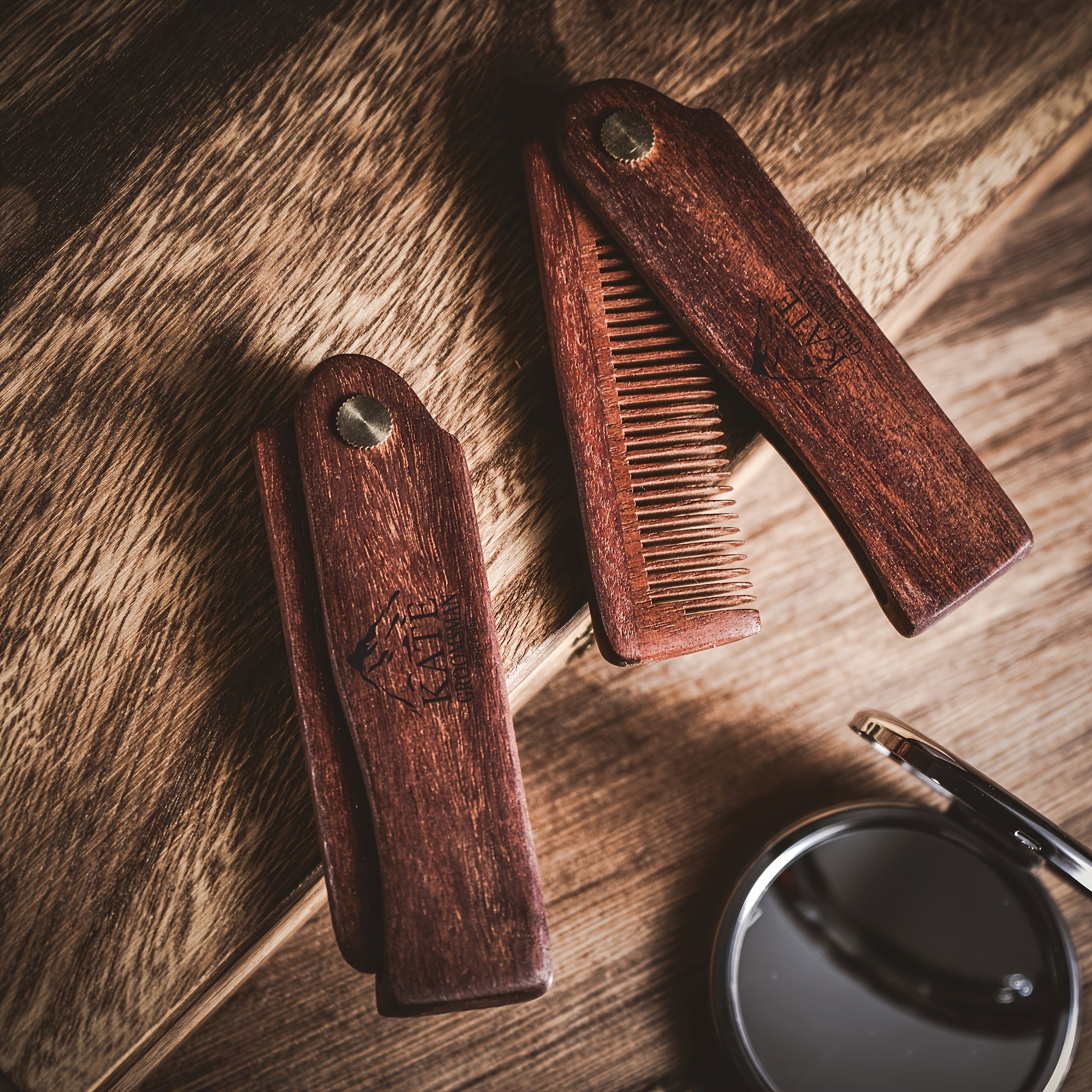 Personalized Wooden Beard Comb with Custom Engraving for Men Grooming