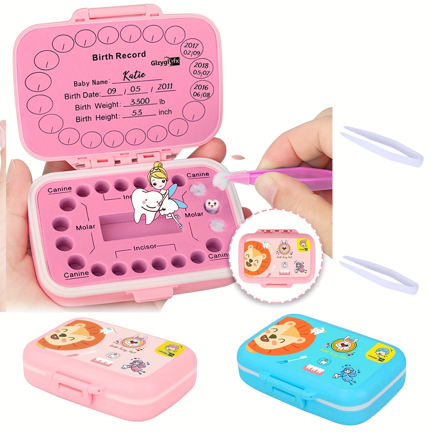 Baby Teeth Keepsake Box for Kids Tooth Storage Container Tooth Fairy Gift