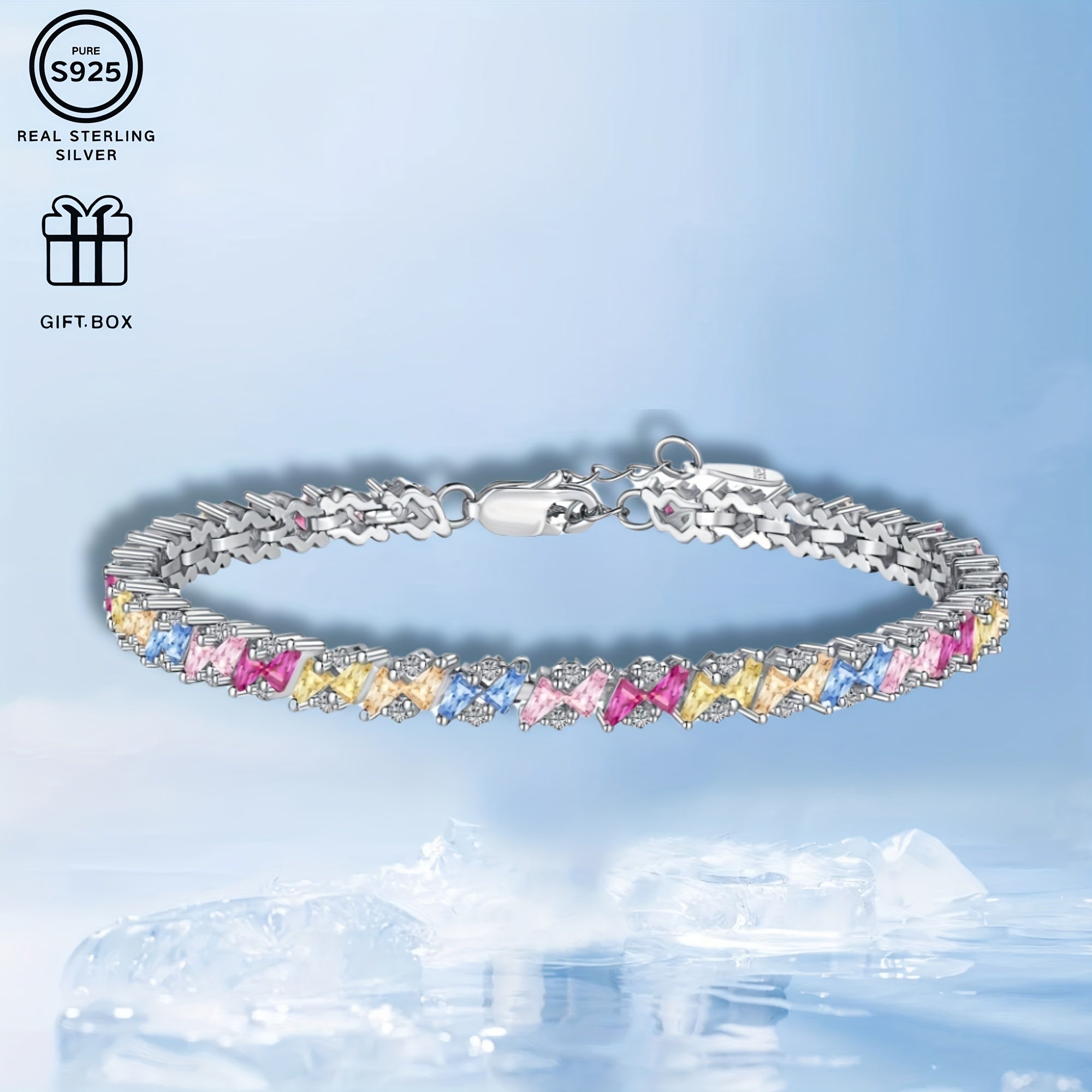 Удивительный браслет-теннис из серебра 925 пробы, украшенный рядом сверкающих бриллиантов, подходит для чувствительной кожи. С классическим дизайном, этот браслет идеально подходит для празднования дней рождения, юбилеев, выпускных и свадеб. Приходит в