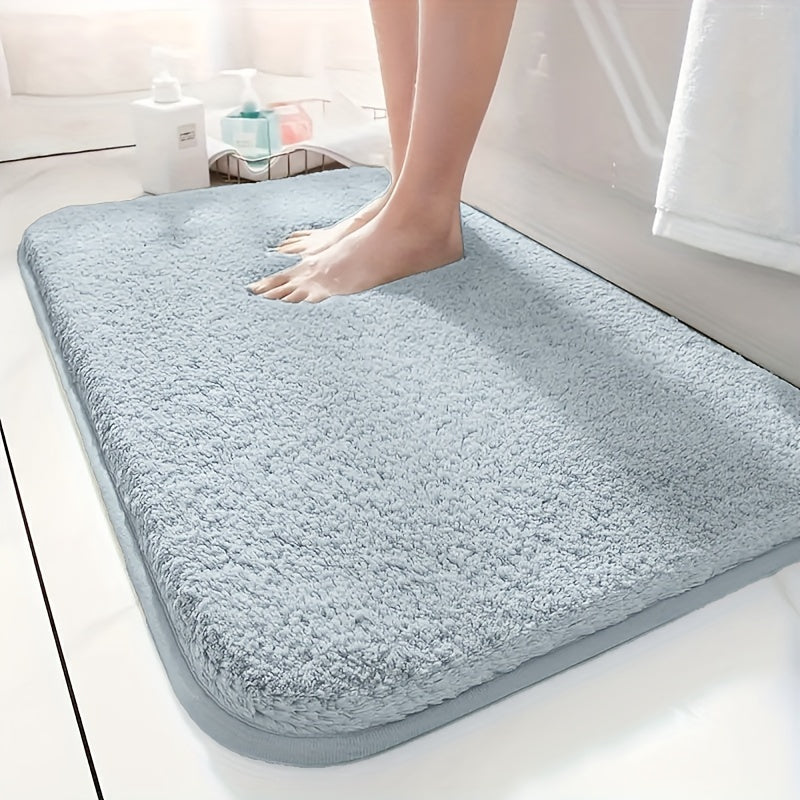 Luxurious Plush Bathroom Bath Mat Non-Slip Absorbent Washable Elegant
