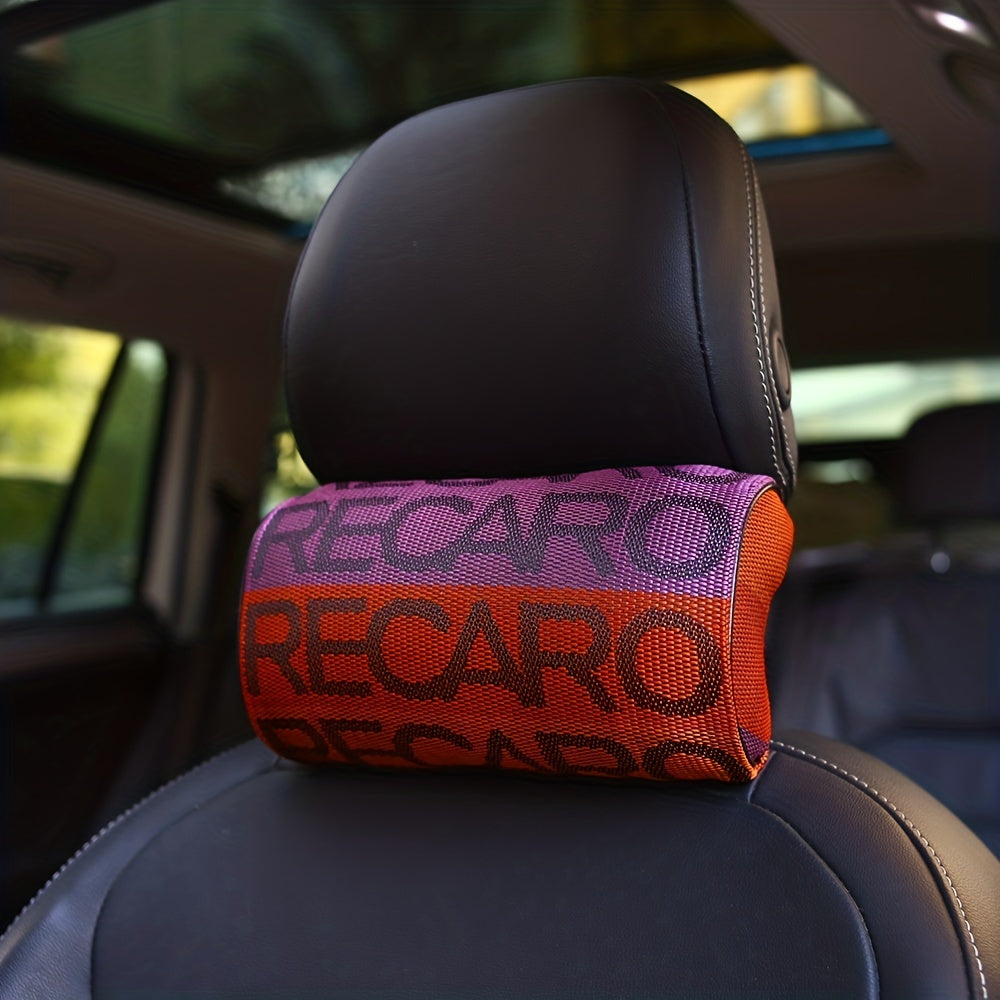 Unisex Race Car Style Fabric Headrest Cushion for Neck Support 1pc