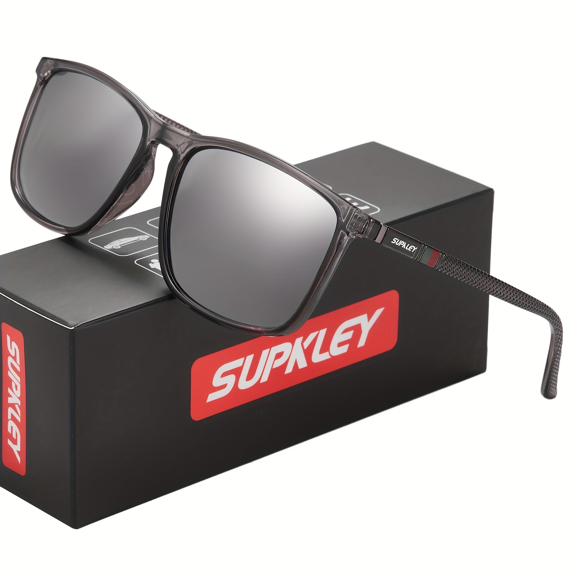 Large Square Polarized UV400 Sunglasses for Men and Women for Outdoor Travel and Driving