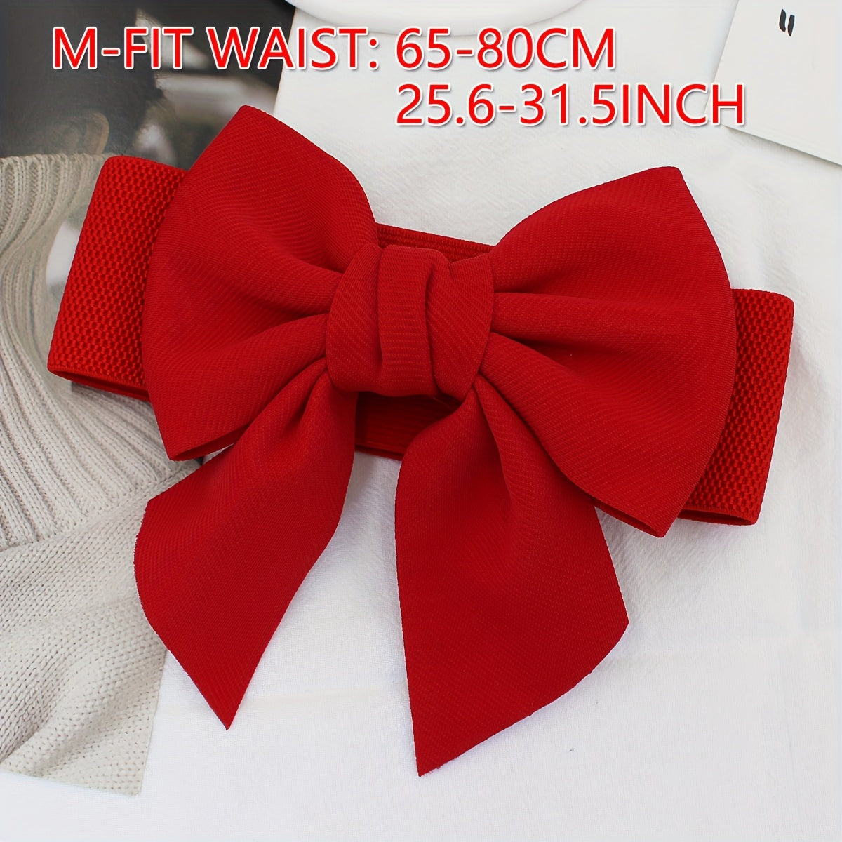 Wide Elastic Waist Belt for Women with Bowknot Detail Dress Girdle