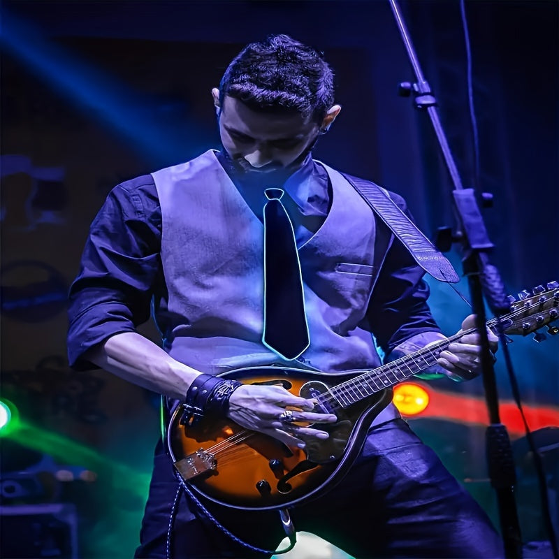 LED Light Up Necktie for Men Polyester Knit EL Wire Glowing Party Halloween Cosplay