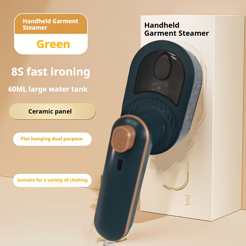 Yangi kelgan mini portativ qo'l steamir, kuchaytirilgan quvvat manbai bilan, 220V-240V Evropa ikki pinli ulagichi, uy va yotoqxona uchun.