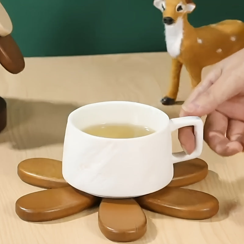 Juego de 3 posavasos de madera con árboles de Navidad para platos calientes y bebidas