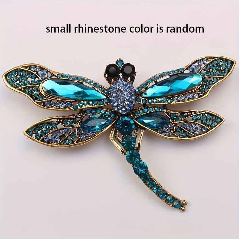 Dragonfly Brooch with Rhinestones Elegant Animal Pin Jewelry Accessory