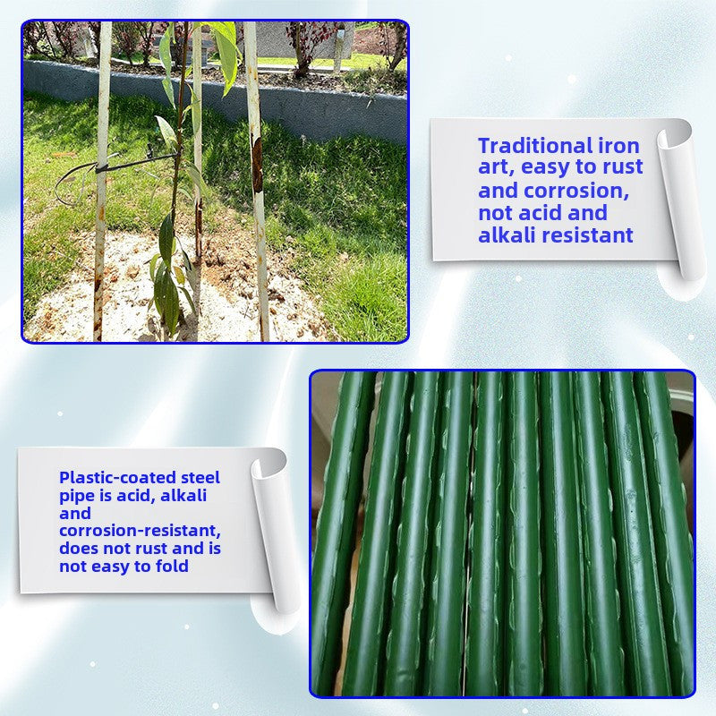 10 Garden Support Stakes for Climbing Plants Plastic and Steel for Tomatoes Cucumbers Grapes