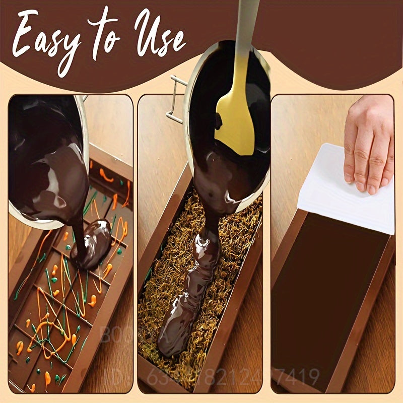 Silicone Candy Mold Set for Chocolate Bars with Scraper, 1-3 Pieces, Large Size