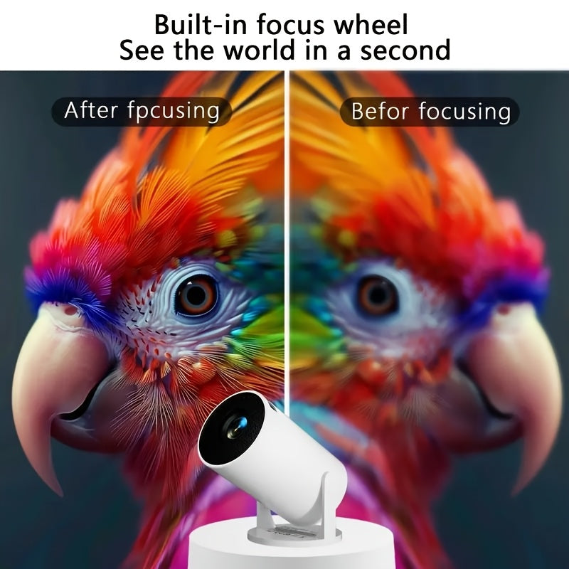 Mini Portable LED Projector for Home Theater and Gaming Compact Round Design