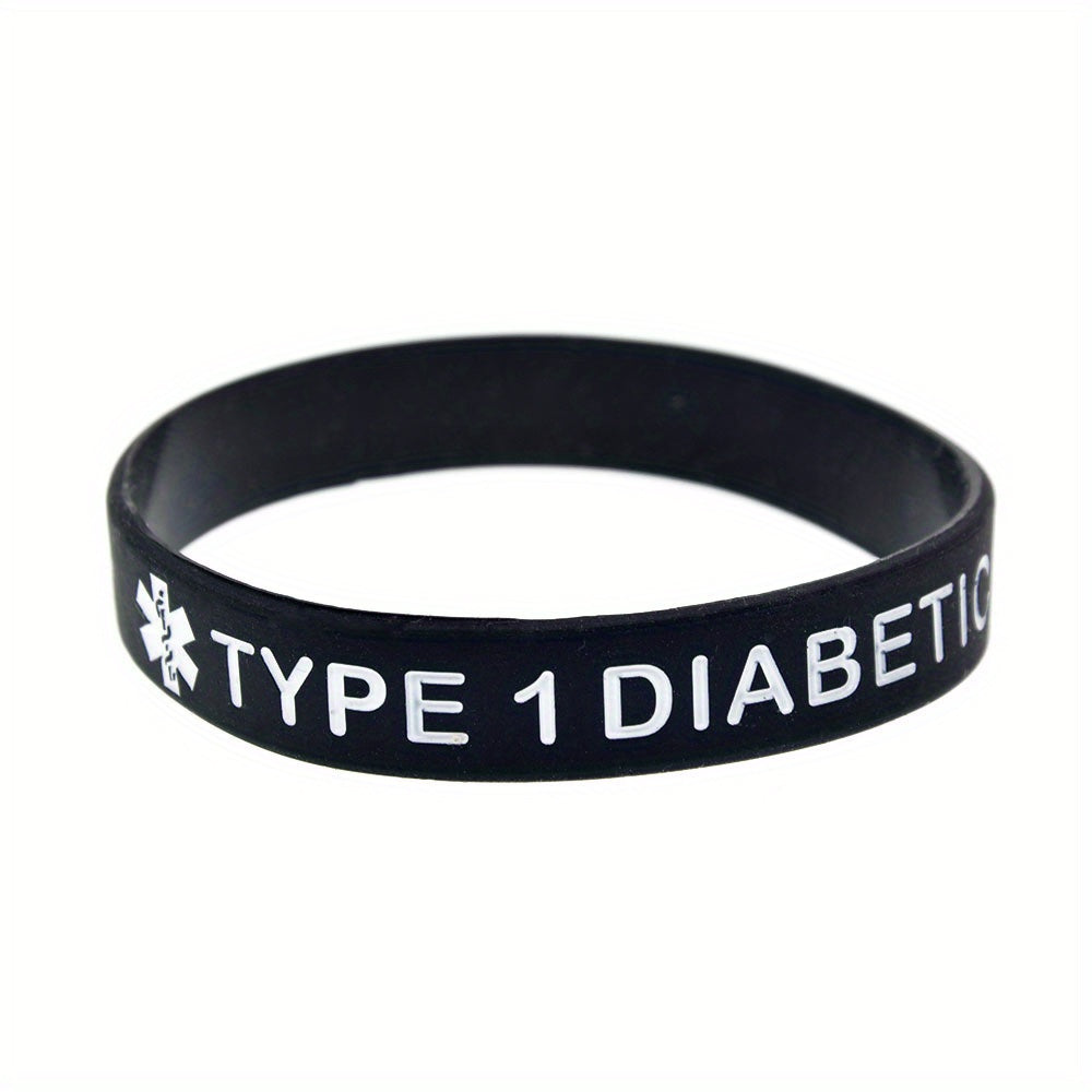 Adult Silicone Diabetes Alert Bracelet High-Quality Warning Wristband