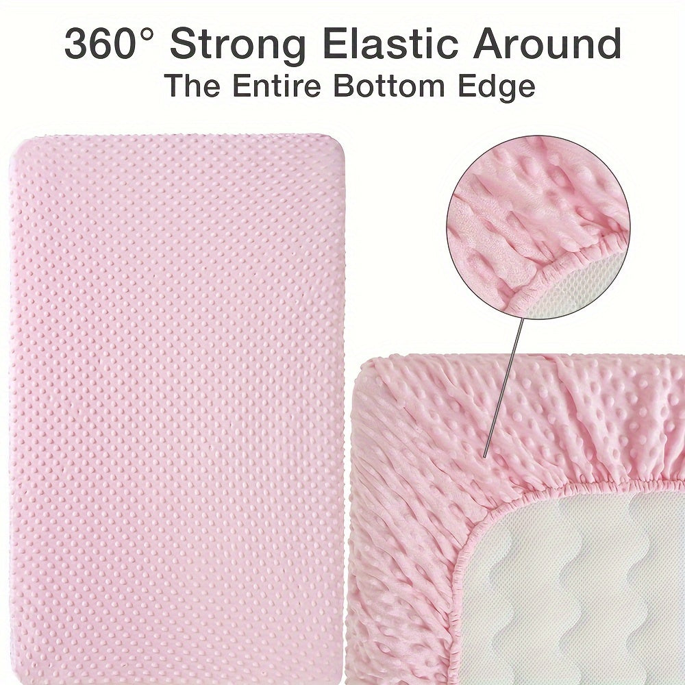 Soft and Stretchy Minky Fitted Sheet in Solid Color for Home Use 1 Piece