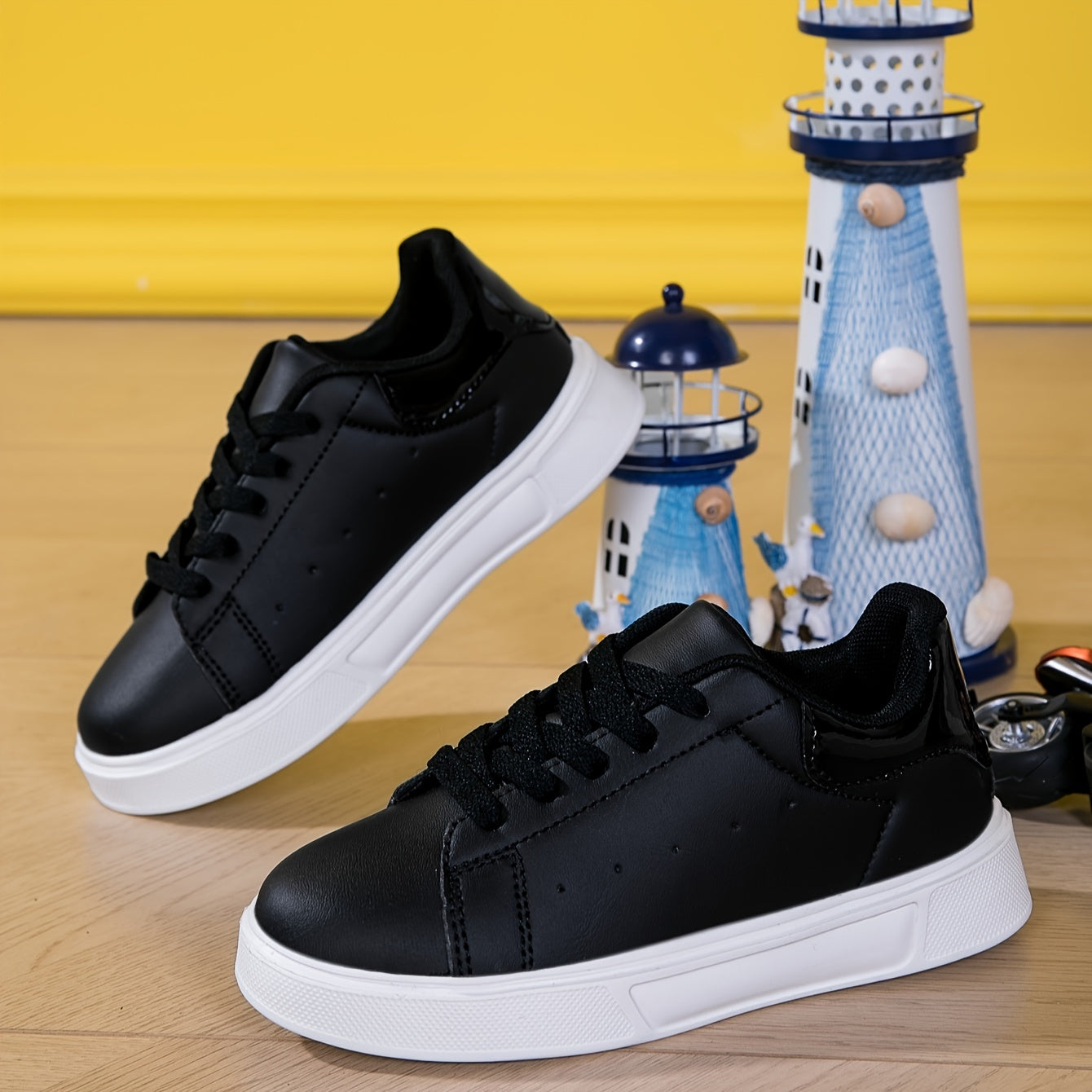 Kids' All-Season Fabric Sneakers with EVA Sole and Lace-Up Closure