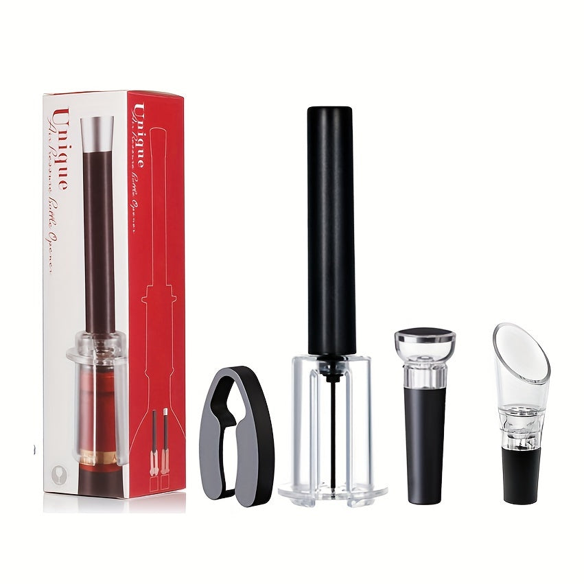 Wine Opener Set with Air Pump Corkscrew Vacuum Preserver and Glass