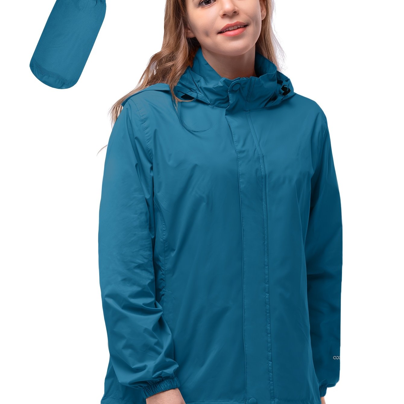 Women's Packable Windbreaker Jacket Lightweight Shell Coat with Hood for Outdoor Activities