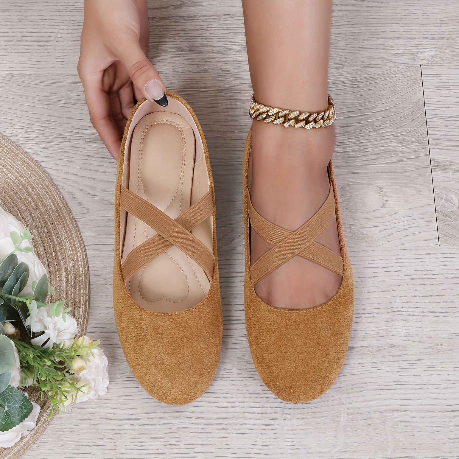 Women's Slip-On Ballet Flats, Solid Color, Soft Sole, Casual Casual Shoes