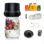 3-in-1 Mason Jar Vacuum Sealer Kit Portativ Elektrik Qopqoq Yopish Mashinasi uchun Bankalar USB Qayta Zaryadlash mumkin